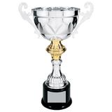 Silver 14 1/2" Completed Metal Cup Trophy on Plastic Base