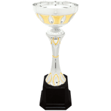 12" Completed Metal Cup Trophy on Plastic Base