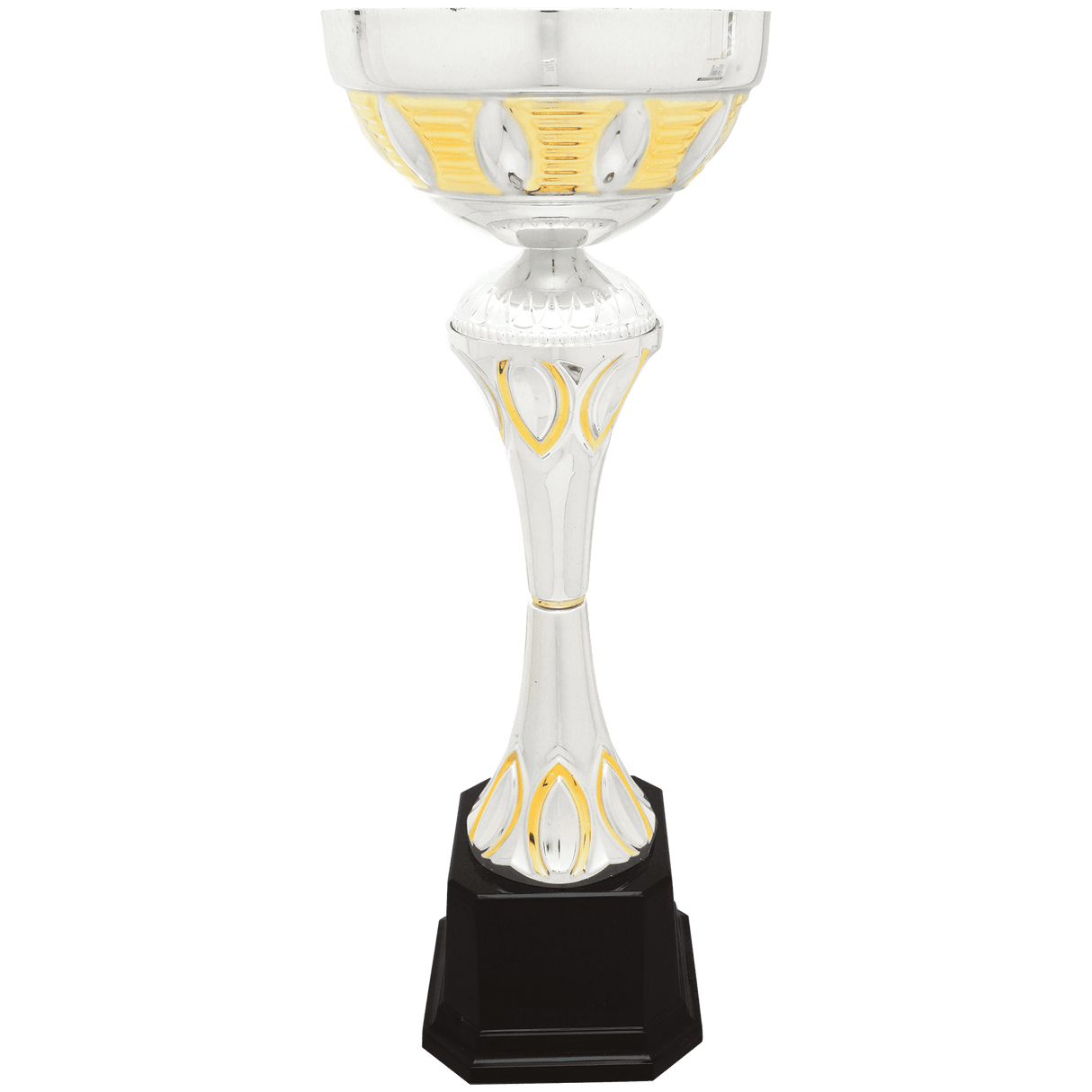 15" Completed Metal Cup Trophy on Plastic Base