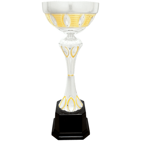 16 1/2" Silver/Gold Completed Metal Cup Trophy on Plastic Base