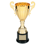 Gold 2 8 3/4" Completed Metal Cup Trophy on Plastic Base