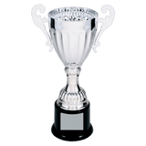 Silver 2 8 3/4" Completed Metal Cup Trophy on Plastic Base