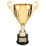 Gold 2 14 1/2" Completed Metal Cup Trophy on Plastic Base