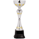 Silver/Gold 10 3/4" Completed Metal Cup Trophy on Plastic Base