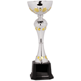 12" Completed Metal Cup Trophy on Plastic Base