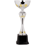 Silver/Gold 14 1/2" Completed Metal Cup Trophy on Plastic Base