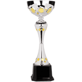 Silver/Gold 17 1/2" Completed Metal Cup Trophy on Plastic Base