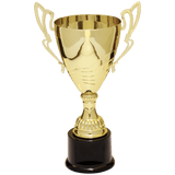 12" Completed Metal Cup Trophy on Plastic Base