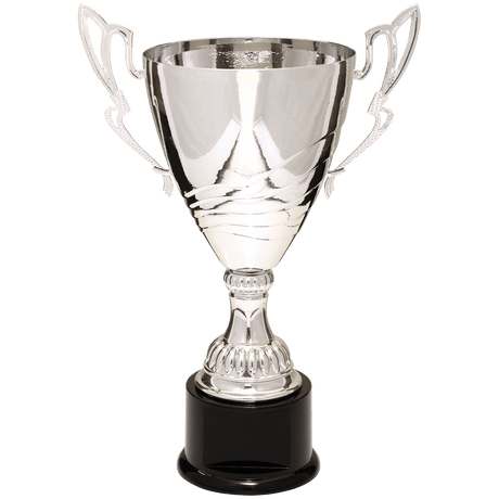 Silver 15" Completed Metal Cup Trophy on Plastic Base