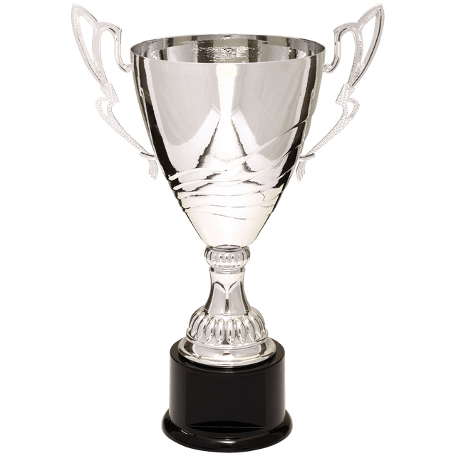 Silver 15" Completed Metal Cup Trophy on Plastic Base