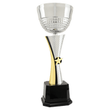 16 1/2" Silver/Gold Textured Completed Metal Cup Trophy