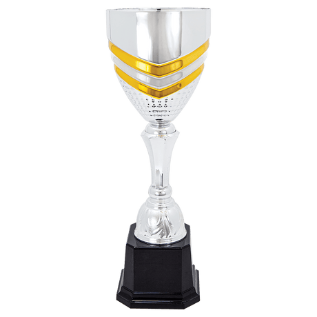 13 13 1/4" Completed Metal Cup Trophy on Plastic Base