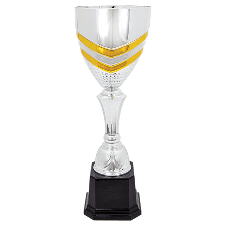 15" 15" Completed Metal Cup Trophy on Plastic Base