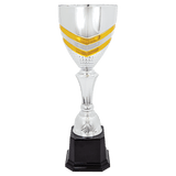 15" Completed Metal Cup Trophy on Plastic Base