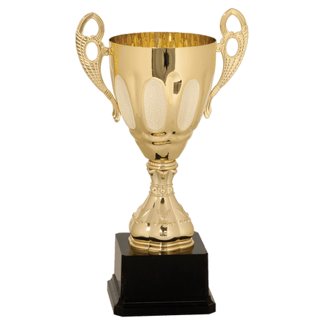 Gold 11" Completed Metal Cup Trophy on Plastic Base