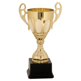 11" Completed Metal Cup Trophy on Plastic Base