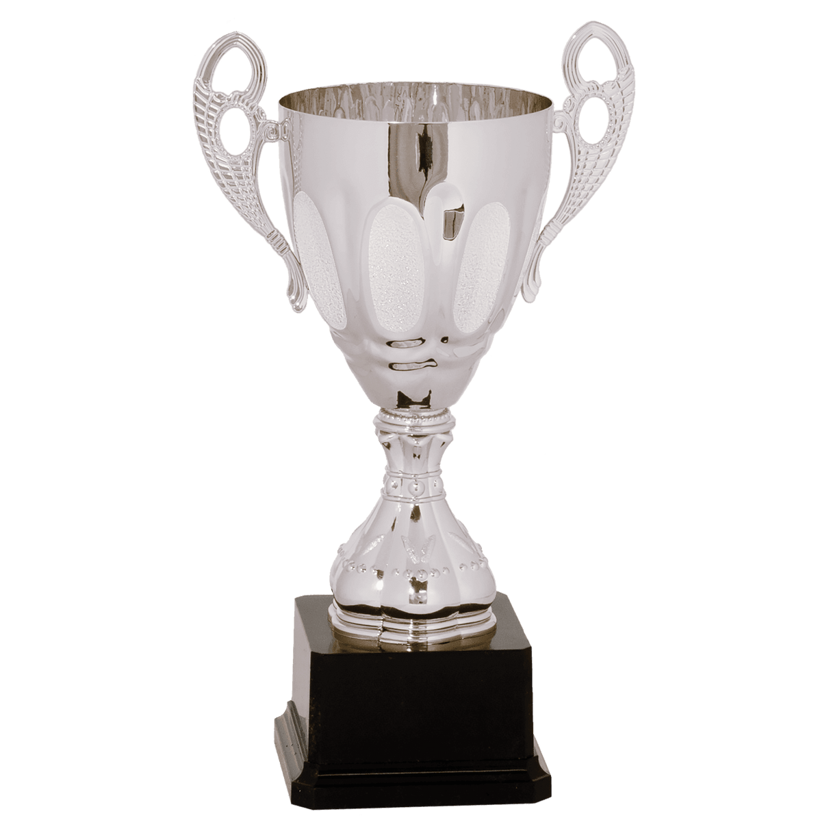 11" Completed Metal Cup Trophy on Plastic Base