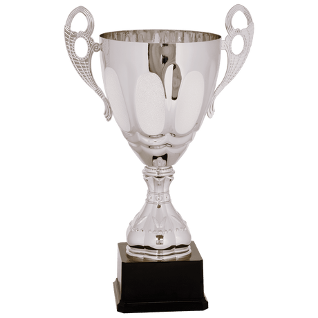 Silver 17 1/2" Completed Metal Cup Trophy on Plastic Base