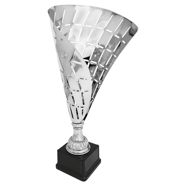 Silver 18" Metal Flag Cup on Plastic Base