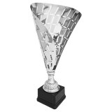 Silver 19 1/2" Metal Flag Cup on Plastic Base