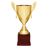 Gold Completed Metal Cup Trophy on Rosewood Royal 22" Piano Finish Base