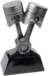 7" Antique Silver Piston Resin