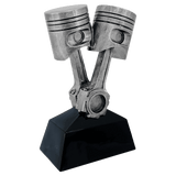 9" Antique Silver Piston Resin