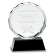 5" Round Facet Crystal on Black Pedestal Base