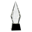 11" Obelisk Facet Crystal on Black Pedestal Base