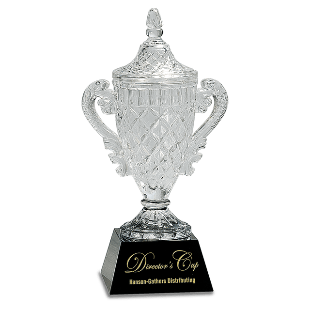 12 3/4" Crystal Cup on Black Pedestal Base
