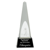 10 1/4" Clear Crystal 3D Golf Spire on Black Pedestal Base