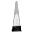 11 1/2" Clear Crystal 3D Golf Spire on Black Pedestal Base