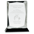 8" Clear Crystal Rectangle on Black Base