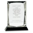 7" Clear Crystal Rectangle on Black Base