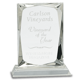 6 1/4" Crystal Rectangle on Clear Base