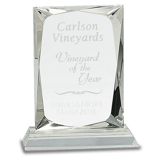 6 1/4" Crystal Rectangle on Clear Base