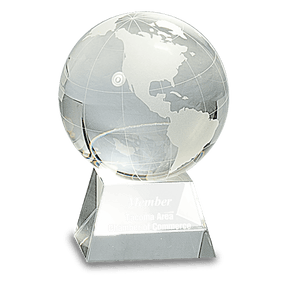4 1/2" Crystal Globe on Clear Base