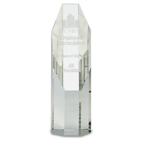 7 1/2" Clear Octagon Slant-Top Crystal Tower