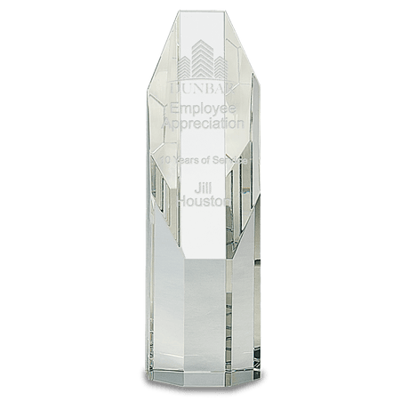 7 1/2" Clear Octagon Slant-Top Crystal Tower