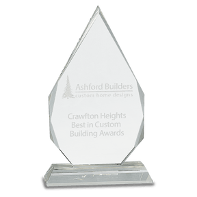 9" Crystal Diamond on Clear Pedestal Base