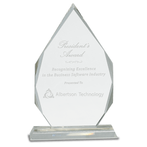 10 1/2" Crystal Diamond on Clear Pedestal Base