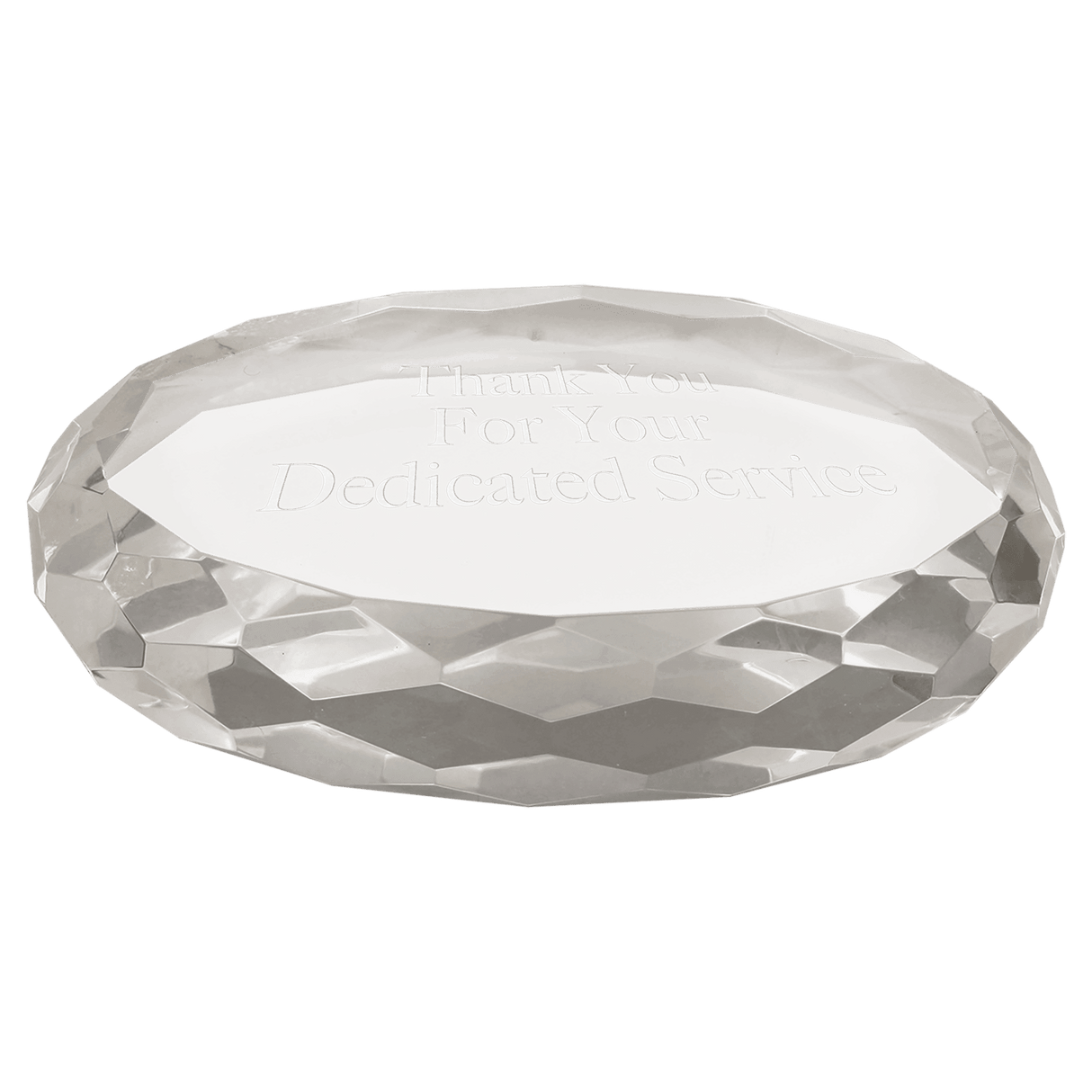 4" x 2 3/4" Clear Oval Crystal Paperweight