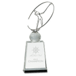 12" Clear/Black Crystal Golf Award with Silver Metal Oval Figure