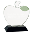 5 1/2" x 6 1/4" Crystal Apple on Black Base