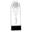 9 1/2" Clear/Black Crystal Standup with 3D Golfer