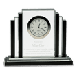 6" Clear Crystal with Clock and Black Crystal Trim