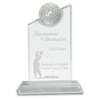 7 1/4" Clear Crystal with Inset Crystal Golf Ball on Clear Base