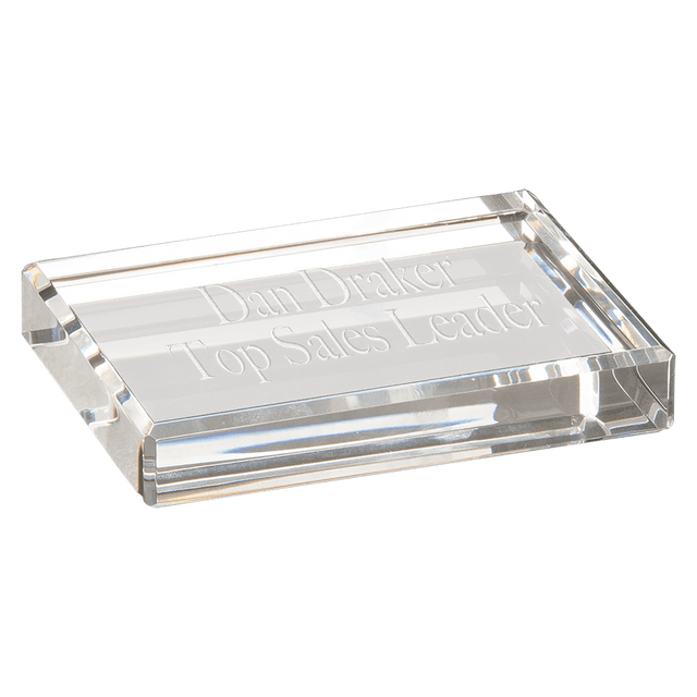 4" x 3" Crystal Rectangle Paperweight