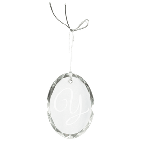3" Crystal Faceted Oval Ornament