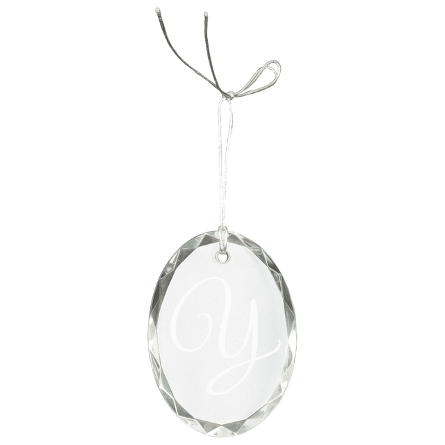 3" Crystal Faceted Oval Ornament
